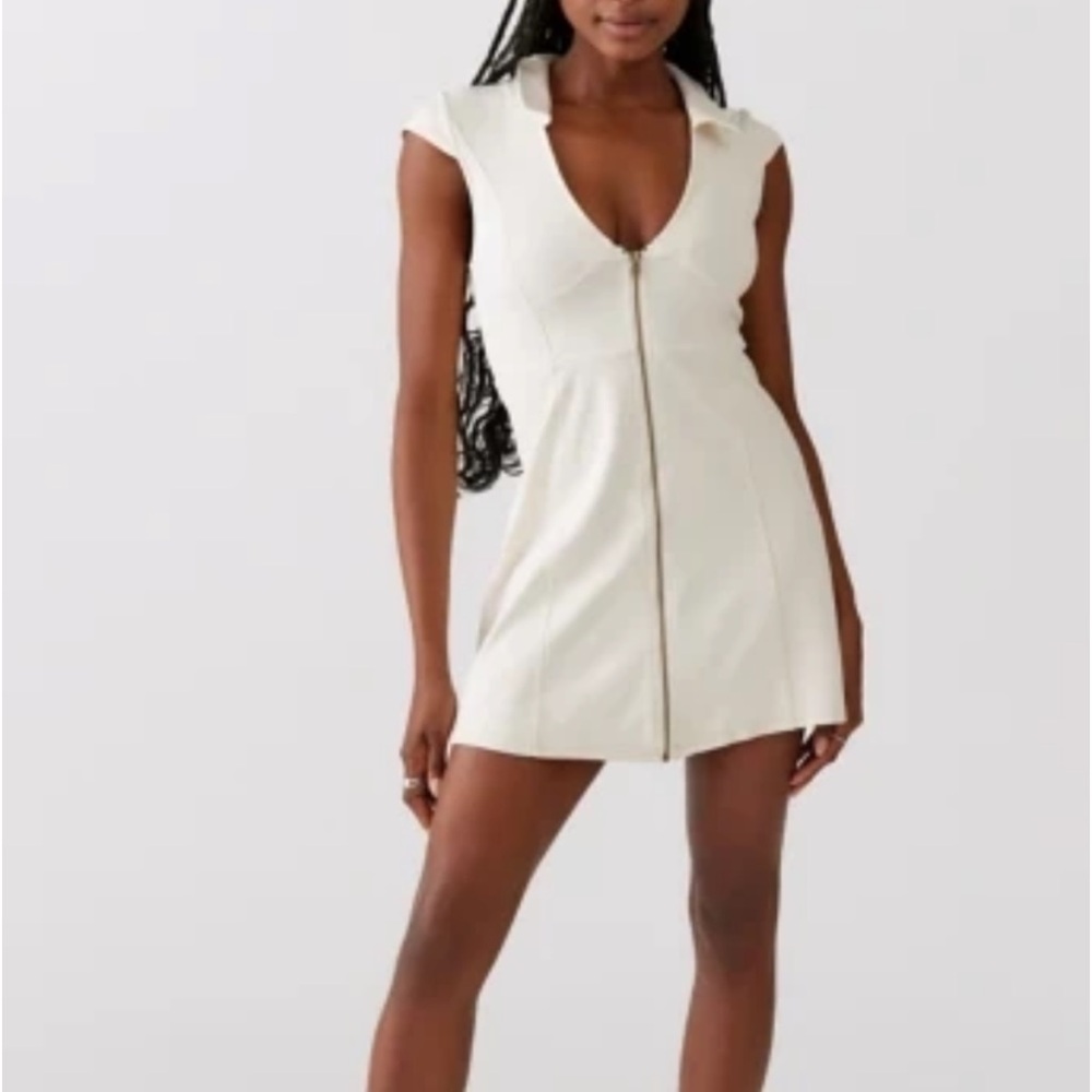 Urban Outfitters Amal Zip-Front Mini Dress